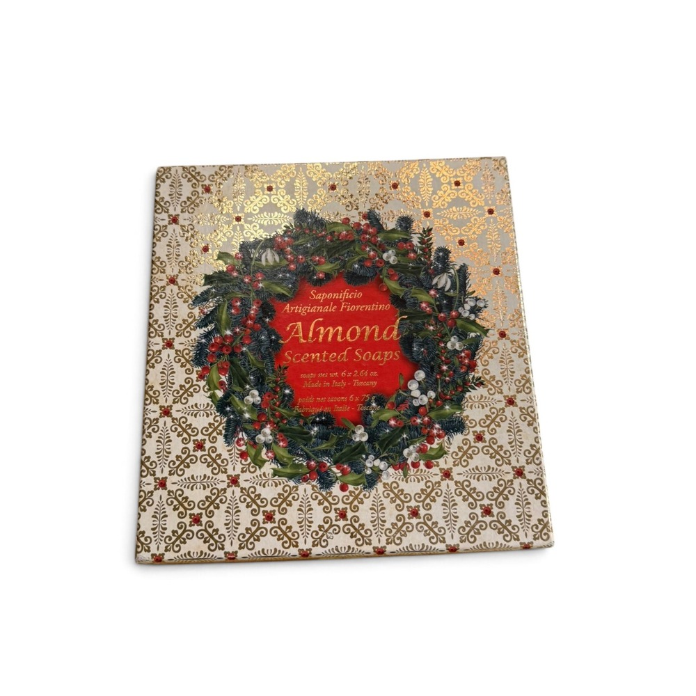 Saponificio Artigianale Fiorentino Almond Soap 6 Bar Gift Set Italy Christmas - Picture 1 of 4